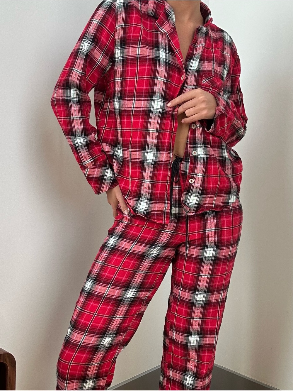 Victoria’s Secret Red Plaid Pajama Set - Classic Flannel Two-Piece